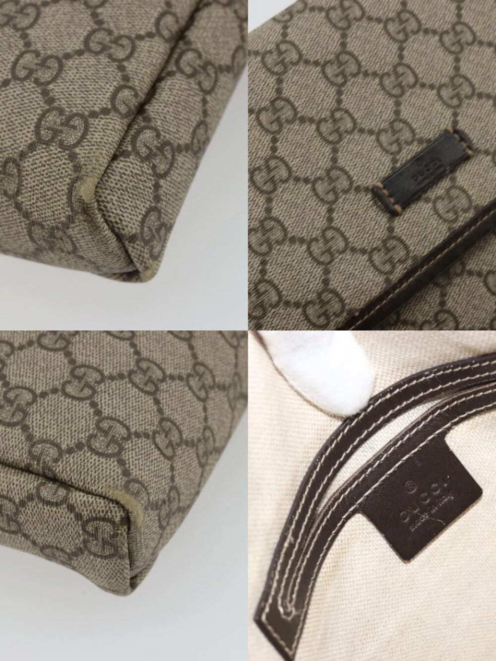 GUCCI GG Supreme Shoulder Bag PVC Beige Gold Auth 175441 - Picture 15 of 16